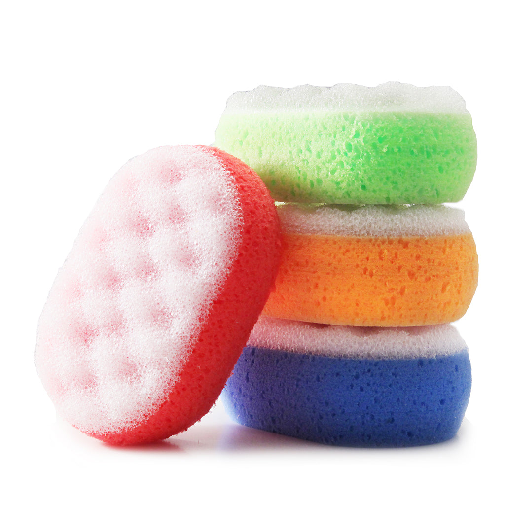 DUAL ACTION ENERGIZING BODY & BATH SPONGE - RED