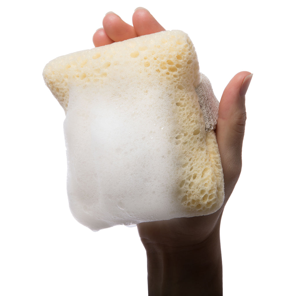 EXFOLIATING BODY SHOWER SPONGE WITH SOAP POCKET