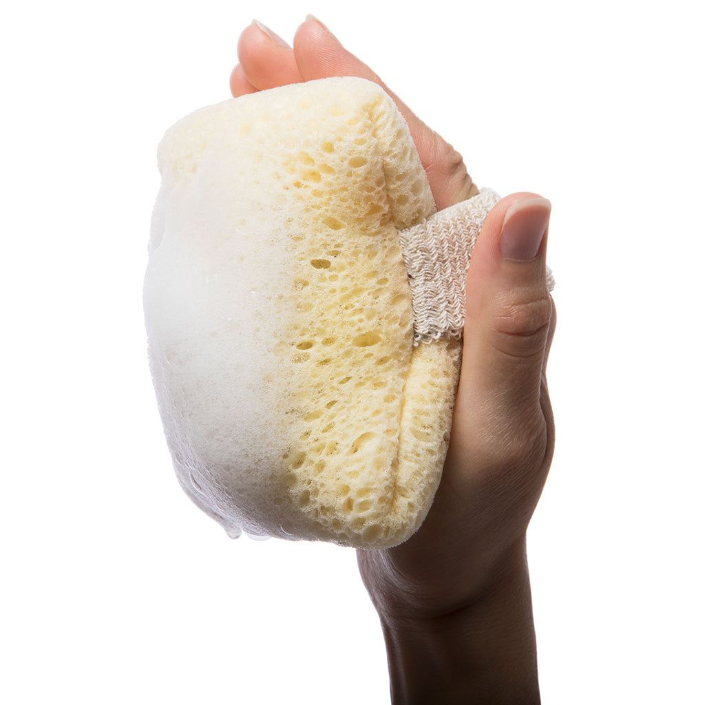EXFOLIATING BODY SHOWER SPONGE WITH SOAP POCKET
